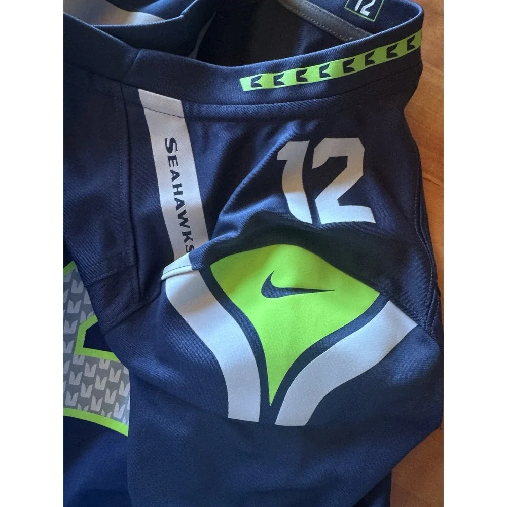 Nike Seattle Seahawks Adult Large Navy 10th Fan NFL Jersey Super Bowl Winners